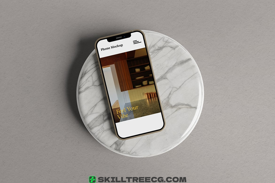 图片[2]-Elegant Phone 12 Mockup with Shadow Overlay（038077）-技能树
